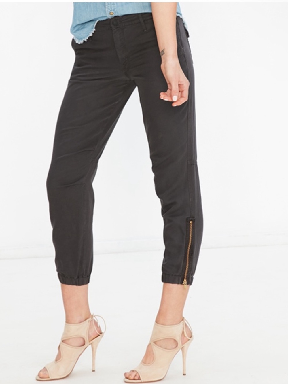 Mother The Misfit Crop Girl Boy etc charcoal Pants Size 26 - Picture 1 of 16
